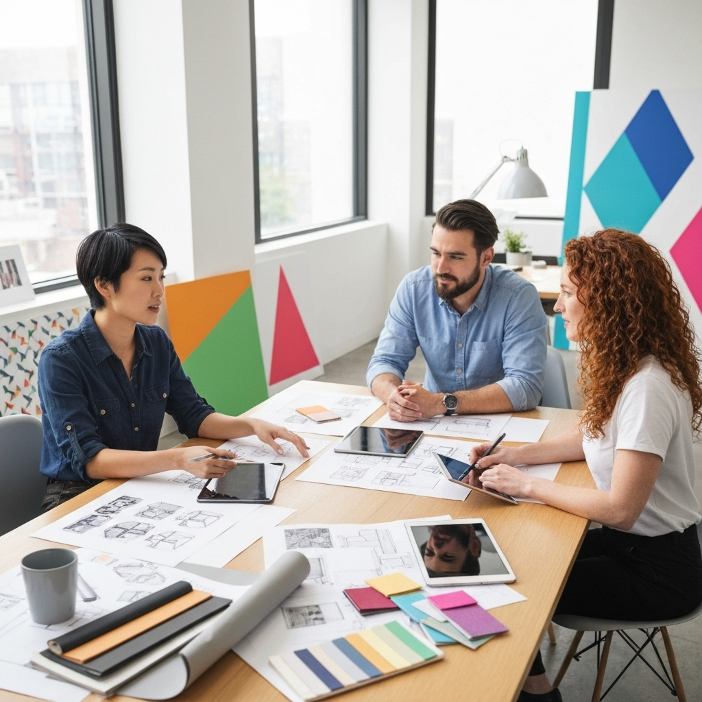 Analytics team working together
